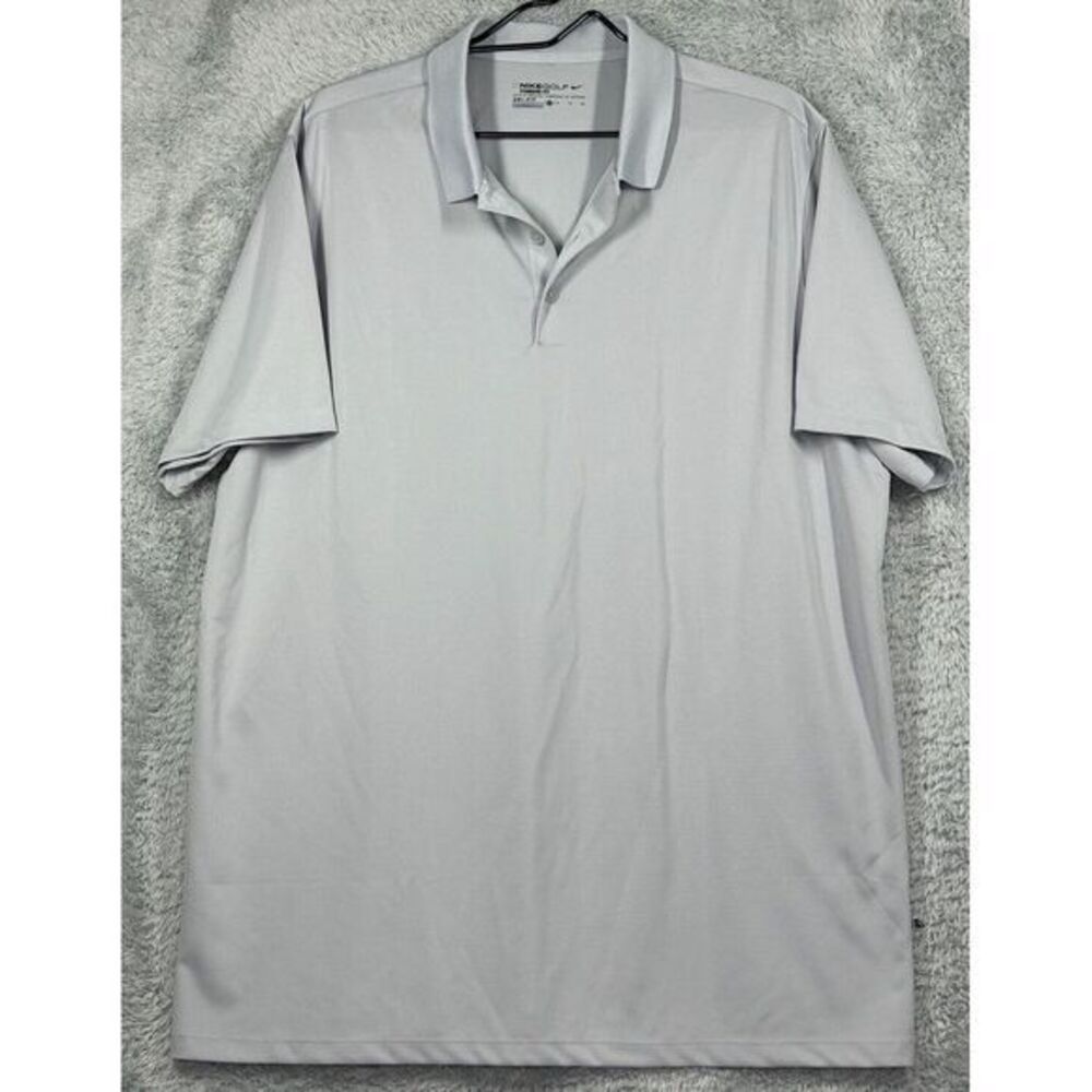 Nike Golf Standard Fit Dri Fit Short Sleeve Mens‎ XL Gray Polo Shirt